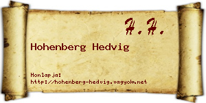 Hohenberg Hedvig névjegykártya